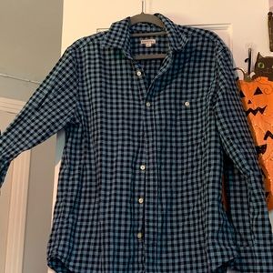 blue plaid shirt